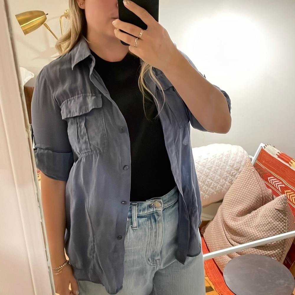 Theory linen button down